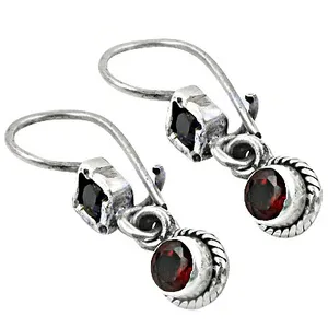 Boucles d'oreilles pendantes en argent 925 avec grenat pour femmes, plaquées or rose, bijoux religieux chrétiens en pierres précieuses pour mariage, fête, cadeau - Product Image 1