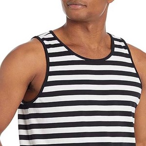Camisetas de Tirantes Deportivas para Hombre, Chaleco de Entrenamiento sin Mangas, Camiseta de Fitness Personalizada, Ropa Deportiva de Secado Rápido, Diseño a Rayas de Spandex/Poliéster - Product Image 4