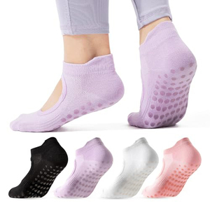 Calcetines de Yoga Antideslizantes para Mujer con Logotipo Personalizado OEM, Calcetines Deportivos de Diseño para Pilates, Entrenamiento en Interiores, con Agarre de Silicona y Algodón - Product Image 2