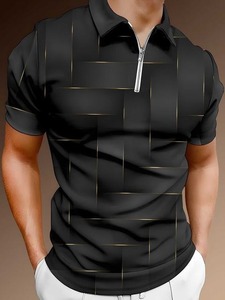 2025 New High Quality Polo T Shirt Manufacturing Company Short Sleeve Zipper Golf T-Shirt Men's Polo Shirts - Product Image 2
