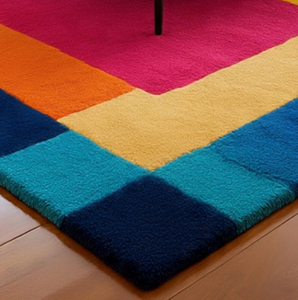 Alfombras de lana hechas a mano con diseño multicolor, tamaño y color personalizables para uso en el hogar, oficina o sala de estar. - Product Image 4