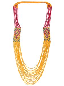 Artesanías de calidad, collar de cuentas de semillas de varios largos, joyería de abalorios con cuello en V a la moda para bodas, regalo de diseño étnico para mujeres - Product Image 3