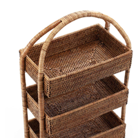 Meilleur Choix Lavihexco LVS25-1164 Panier de Rangement Polyvalent à 3 Niveaux en Rotin Peint Durable, Taille Personnalisable pour