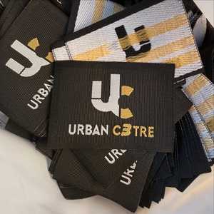 100% etiqueta tejida de ropa de marca personalizada de alta calidad 2x5cm etiqueta cuadrada de tela para ropa pliegue final/pliegue central para logotipo caliente - Product Image 6