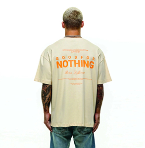 T-shirt surdimensionné Hip Hop en coton Boxy lourd personnalisé en gros T-shirts Vintage Stone Drop Shoulder Acid Washed - Product Image 3