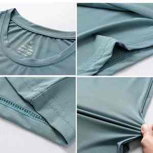 Custom Logo Print Quick Dry <b>Moisture</b> <b>Wicking</b> Nylon Mesh Polyester Men's Gym T-<b>Shirts</b> - Product Image 4