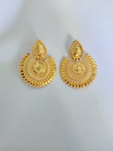 ชุดต่างหูที่ออกแบบมาเพื่อ22CT เครื่องประดับต่างหูชุบทอง Jhumka สำหรับผู้หญิงสวมใส่โดยผู้ส่งออกอินเดีย - Product Image 3