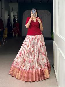 Dola Chex ที่มีลายดอกไม้และงานทอผ้า zari แฟชั่นผู้หญิง lehenga choli - Product Image 2