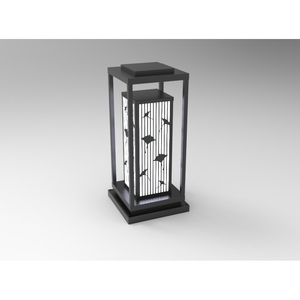 DNT.001.13 Lampe solaire de jardin premium 5W LED blanc chaud IP65 Corps en fer/acier inoxydable 220V pour application paysagère routière - Product Image 3