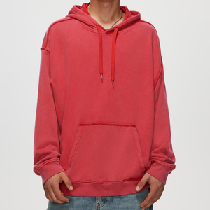 <b>Men</b> <b>Oversized</b> Vintage Acid Wash <b>Hoodie</b> With Embroidery Heavyweight Cotton <b>Fleece</b> <b>Men</b> Pullover Washed Hoodies - Product Image 3