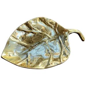 Bol en métal de luxe artisanal en forme de feuille, décoration moderne, accessoires pour la maison, présentoir à fruits, prix de gros - Product Image 6