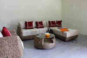 Sofá seccional para sala de estar con jacinto de agua ecológico - Product Image 3