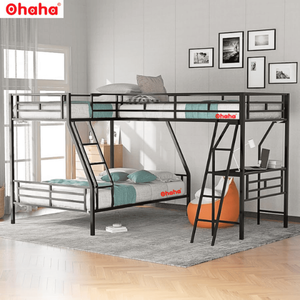 Style Metal Bunk <b>Bed</b> <b>Twin</b> Over <b>Twin</b> Steel Bunk <b>Bed</b> with Minimalist <b>Frame</b> Stable and stylish High Quality GTS016 - Product Image 2