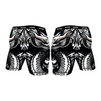 Shorts de compression OEM ODM pour hommes, logo frontal, imprimé dragon, sublimation, toile et élasthanne, taille mi-haute élastique, sport et entraînement