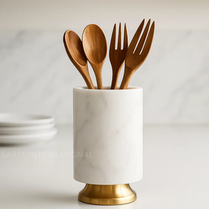 Soporte de utensilios de mármol definitivo con Base de oro antideslustre Juego de regalo corporativo VIP Fabricante Descuentos directos a granel MOQ bajo - Product Image 1