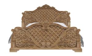 Muebles de Madera de Java, Madera de Teca Maciza Hecha a Mano, Estilo Contemporáneo Rústico, Estructura de Cama de Plataforma Estilo Campestre Francés |   Talla a Mano Ecológica - Product Image 3