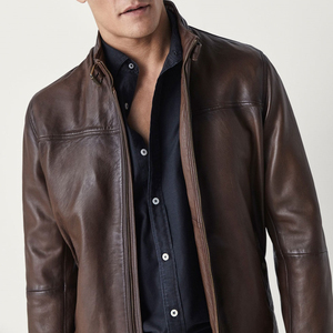 Chaqueta de piel de vaca para hombre, talla grande, corte ajustado, estilo urbano, para carreras, con mangas acolchadas de invierno, doble cremallera frontal, bolsillos, impermeable, 2026 - Product Image 3