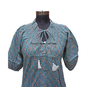 Hauts pour femmes vintage confortables et élégants avec imprimé floral, 100% coton, design respirant pour les femmes actives - Product Image 2