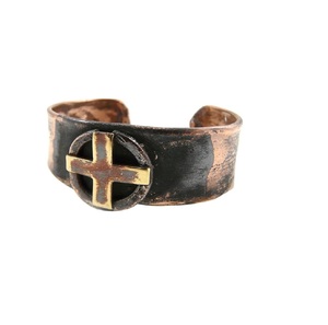 2027 Indian jewelry Handmade Original <b>Copper</b> Tone Indian Summer Jewelry for Women Handmade Lunar Hammering Cuff - Product Image 5