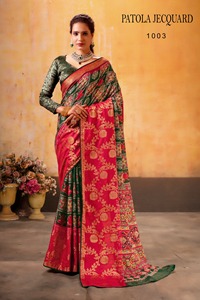 Patola Banarasi Lụa Saree Mới Thời Trang Đảng Mặc <span class=keywords><strong>Banarsi</strong></span> Lụa Saree Với Áo Mảnh Ấn Độ Phụ Nữ Mặc <span class=keywords><strong>Sari</strong></span> - Product Image 2