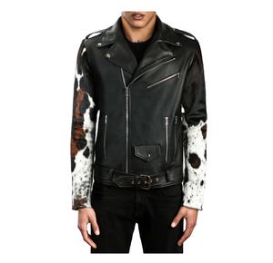 Chaqueta de cuero de vaca para hombre recién llegada hecha a mano con pelo curtido procesado - Product Image 5