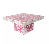 Support à gâteau carré en bois et nacre, petit format, couleur et logo personnalisables, lavage à la main uniquement - Vente chaude