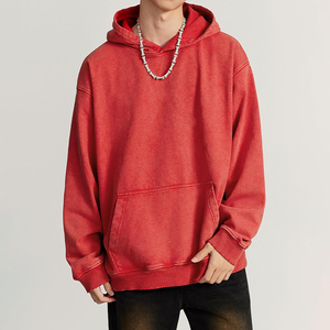 Sweat-shirt à capuche vintage brodé délavé à l'acide pour homme, avec logo personnalisé, 100 % coton, écologique, respirant, pour la saison hivernale - Product Image 3