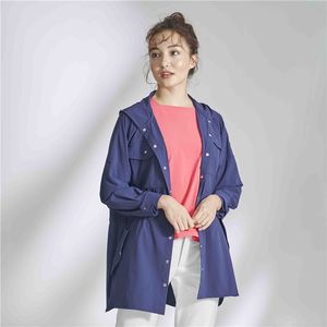 ODM cordon de serrage taille à capuche élégant manteaux pour femmes avec poches plaquées - Product Image 3