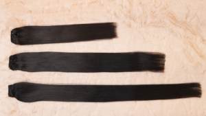 Extensions de cheveux naturels lisses 100% indiens Remy, qualité supérieure, trames à la machine, sans lentes et sans poux - Product Image 2