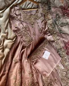 Lo último en traje de mujer Anarkali bordado indio etéreo Georgette Floral Stone Work Long Knee Casual Party Special Lace Pattern - Product Image 4