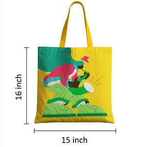 Durable 12oz Music-Themed Canvas Tote <b>Bag</b> <b>Long</b> Medium Heat Transfer Letter Cartoon Personalized Beach <b>Bag</b> for Daily Advertising - Product Image 6