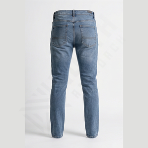Jeans en denim lavé respirant de qualité supérieure pour hommes, taille mi-haute, coupe droite, tissu extensible confortable, personnalisable - Product Image 2