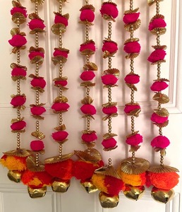 Pompom Gota String With Ghungroo Colourful Wedding <b>Decoration</b> Birthday Party Event <b>Outdoor</b> Garden <b>Halloween</b> Christmas Decor Idea - Product Image 1