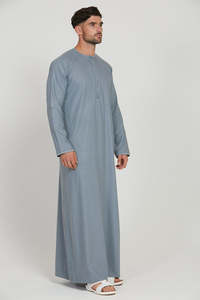 Jubah ผ้าฝ้ายโมรอคโคสำหรับผู้ชายมุสลิมแขนยาวยาว - Product Image 3