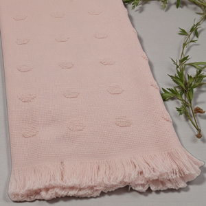 Juego de 3 Toallas de Cocina Tejidas de Lujo, 100% Algodón, con Flecos, Dobby, Oeko-Tex, Sostenibles, Color Rosa, de Secado Rápido, con Logotipo Personalizado - Product Image 4