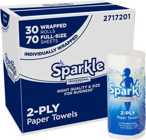 Sparkle Professional Series 2-Ply <b>Paper</b> Towel <b>Rolls</b>, Individually <b>Wrapped</b>, 11” x 8.8”, 70 Sheets/<b>Roll</b>, 30 <b>Rolls</b>/Case (2717201) - Product Image 4
