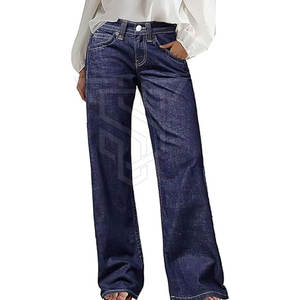 Pantalones vaqueros de ropa deportiva ajustados de cintura media para mujer, Pantalones anchos planos transpirables de invierno, estilo informal, venta al por mayor en línea - Product Image 1