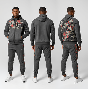 Ensemble de survêtement pour homme, veste zippée intégrale et pantalon, pour le fitness, les sports et le confort quotidien - Product Image 2