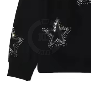 Services OEM Haute Qualité Hiver Coton Mélangé Strass Hoodies Meilleure Vente Vêtements Respirant Strass Hoodies - Product Image 6