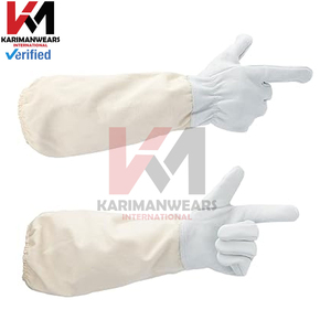 Gants d'apiculture professionnels en cuir de chèvre durable, ventilés, avec manchons de protection pour les bras, longs gants d'apiculteur – Offre spéciale - Product Image 4