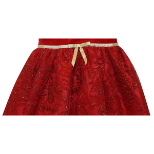 Vestido de Terciopelo con Volantes para Niñas Pequeñas Blueberi Boulevard, Talla 6-9 Meses, Atuendo Rojo para Bebé Niña - Product Image 3