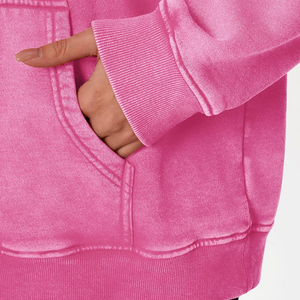 Nouveauté, sweat à capuche en molleton pour femme, 100% coton, lavage à l'acide, logo personnalisé, décontracté, hiver, haute qualité - Product Image 6