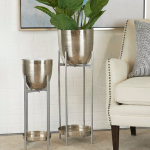 กระถางต้นไม้โลหะเกรดคุณภาพแบบชนบทสำหรับตกแต่ง2024สำหรับบ้านและสวนแบบอินเดีย - Product Image 6