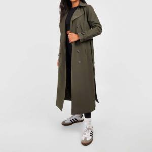 Respirant imperméable Premium en gros femmes manteaux à manches longues Trench en cuir pardessus col classique matelassé mélange de cuir - Product Image 2