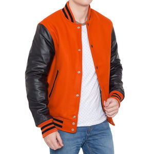 Chaqueta Universitaria de Béisbol Estilo Letterman para Hombre, Cuello Alto, Fabricantes de Ropa, Manga de Cuero PU Personalizada, Estilo Urbano - Product Image 6