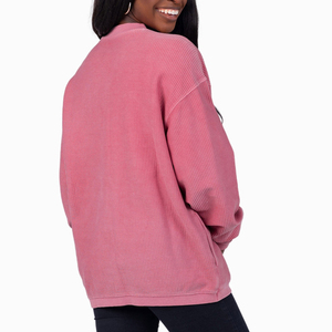 Vente en gros sur mesure Sweatshirts à col rond en tricot côtelé confortables et confortables pour femmes - Product Image 4