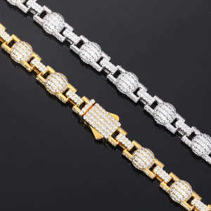 Collar de Cadena de Diamantes de Alta Calidad, Diseño Clásico, Chapado en Oro de 14K, Plata de Ley, Corte Brillante, Estilo Hip Hop para Hombre - Product Image 3