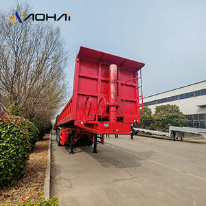 40-тонный грузовик 3-осевой задний самосвал Полуприцепы Трактор Гидравлический самосвал прицеп из железа - Product Image 5