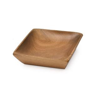 Cuenco de madera de acacia Natural de forma cuadrada, cuencos para servir ensaladas de frutas de Color marrón, uso para utensilios de cocina hechos a mano a granel - Product Image 1