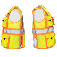 Gilet de sécurité haute visibilité pour hommes, respirant, avec strass réfléchissants, qualité supérieure, pour la construction et la sécurité publique, avec bande réfléchissante
